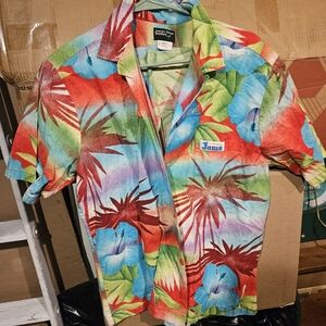 Vintage James River Traders Original James Hawaiian Button Up Shirt Size L